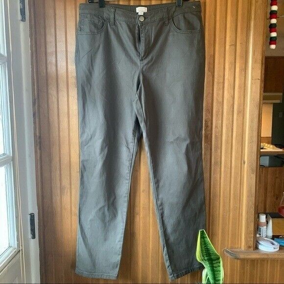 LOGO Gray Straight Leg Pants - Womens 12 - Picture 1 of 8